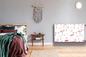 Mata dekoracyjna grzejnikowa Stado flamingów