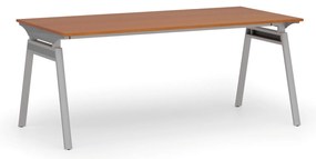 Biurko PRIMO SIGMA, 180x90 cm, szara podstawa, czereśnia