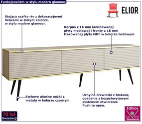 Stojąca szafka pod telewizor beż piaskowy + czarny - Ormond 10X