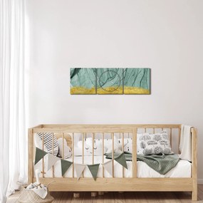 Obraz - Emerald Mountains N⁰1 (z zegarem) (90x30 cm)