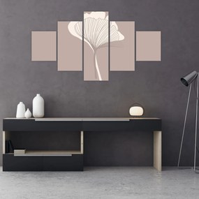 Obraz - Beżowe liście N⁰3 (125x70 cm)