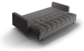 Ciemnoszara rozkładana sofa ze schowkiem z materiału bouclé 222 cm Bali – Cosmopolitan Design