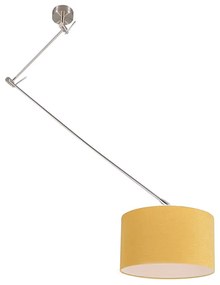 Stalowa lampa wisząca z kloszem 35 cm żółta regulowana - Blitz Nowoczesny Oswietlenie wewnetrzne