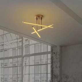 Lampa sufitowa LED w kolorze złota 26x51 cm Ledflower – Opviq lights