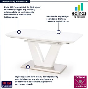 Luksusowy rozkładany stół biały połysk A3-G11