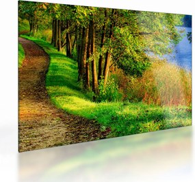 Obraz na szkle szlaku wzdłuż wody (70x50 cm)
