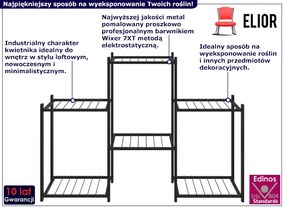 Minimalistyczny czarny kwietnik z metalu E6-B98