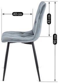 Zestaw stół Okrągły LINO 100 cm Orzech/Czarny i 4 Krzesła Tapicerowane do Salonu ROBIN Szare Welurowe Nowoczesne Loft