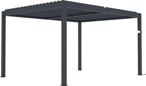 Pergola bioklimatyczna samonośna elektryczna z aluminium z regulowanymi listewkami 12m² antracytowa – AMADORA