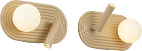 Zestaw 2 retro lamp ściennych taupe z LED z 3-stopniowym ściemnianiem i USB-C - Lila