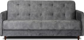 Sofa z Funkcją Spania TIVOLI Wersalka Rozkładana Dwuosobowa Szara Nowoczesna do Salonu