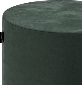 Puf Barrel kolor zielony tkanina połyskliwa, welwetowa