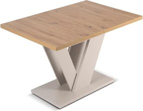 Stół Prostokątny Rozkładany CLARK 120-160 cm Dąb Artisan/Kaszmir Nowoczesny