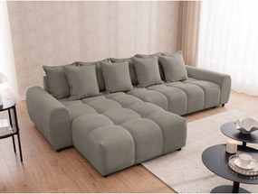 Szarobrązowy narożnik (lewostronny/z szezlongiem) Albane – Ropez