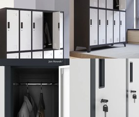 Metalowa szatnia 10-skrytkowa Bartek 136x45x172 cm antracyt/biały