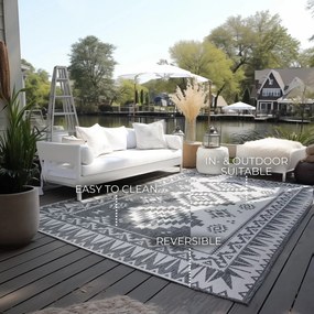 Szaro-kremowy dywan odpowiedni na zewnątrz 200x290 cm Gemini – Elle Decoration