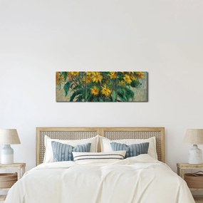 Obraz - Claude Monet, Jerusalem Artichoke Flowers, reprodukcje (z zegarem) (90x30 cm)