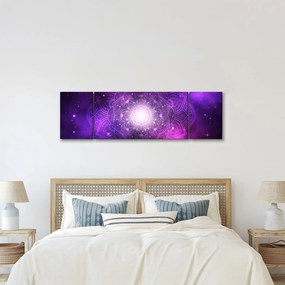 Obraz fioletowej abstrakcji (170x50 cm)