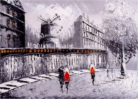 Obraz na szkle - Obraz olejny przedstawiający miasto II. (70x50 cm)