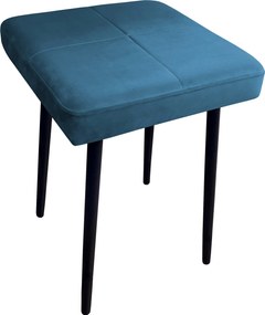 Taboret MAX tkanina Welur stelaż metalowy STOŁEK LOFT : Kolor nogi - Czarna stożek, Kolor tkaniny - VELVET - MG33, Typ tkaniny - Velvet