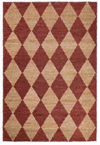 Dywan z mieszanki juty tkany ręcznie w kolorze terakoty 120x170 cm Effie Diamond – Flair Rugs