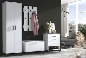 Biały minimalistyczny wieszak ścienny - Vatori 8X