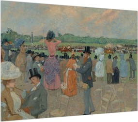 Obraz na szkle - Jean-Louis Forain, The Races at Longchamp, reprodukcje (70x50 cm)