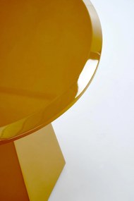 LOCA Ława Stolik kawowy Musztardowy Lakierowany Geometryczny Okrągły