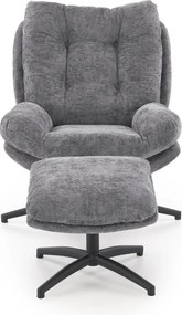 Fotel do salonu z podnóżkiem i funkcją kołyski Pesto Halmar