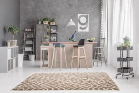 Dywan Shaggy Nano Light Mikrofibra brązowo-biały 120 cm x 160 cm