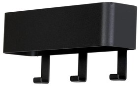 Czarny metalowy wieszak ścienny z półką 27 cm Dax Play – Spinder Design