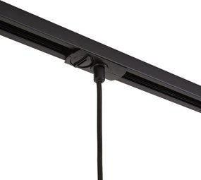 Nowoczesny system szynowy czarny z 3 lampami wiszącymi z przydymionego szkła 1-fazowy - Iconic Laura