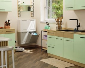 4 plastikowe kosze na śmieci segregowane, 20 L, 340 x 290 x 470 mm