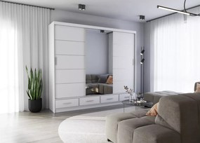 Szafa Lorenza 250 cm – duża szafa przesuwna z lustrem, 3 kolory mat i 2 połysk