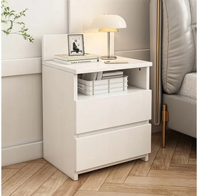 Szafka nocna stolik sypialnia komoda 2 szuflady czarna loft nowoczesna 40cm