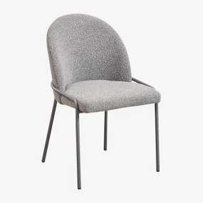 Krzesło Do Jadalni Tapicerowane Grolet Curly Antracita Grey - Sklum