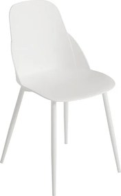 Komplet 2 nowoczesnych białych krzeseł "Solinea" z polipropylenu z metalową ramą cm 44x51 82h