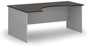 Ergonomiczne biurko  PRIMO GRAY, 180x120 cm, lewe, szary/wenge