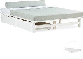 Łóżko na paletach 140x200 cm białe