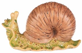 Ozdoba ogrodowa Ślimak jasnobrązowy, 16 x 7 x 10cm, ceramika