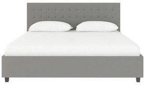 Szare tapicerowane łóżko dwuosobowe 180x200 cm Emily – Støraa