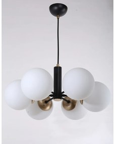Czarna lampa wisząca ze szklanym kloszem ø 56 cm Daisy – Squid Lighting