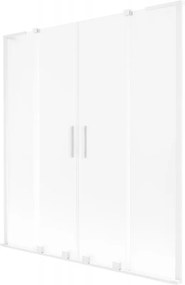 Mexen Velar L Duo parawan nawannowy 2-skrzydłowy rozsuwany 160 x 150 cm, szron, biały - 896-160-003-32-20