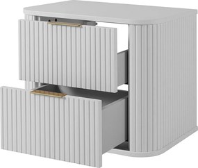 Szafka łazienkowa, matowa biel, czarny uchwyt, 41,5 x 60 x 51,7 cm