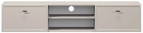 Szafka RTV wisząca Lorini 150 cm z szufladami - kaszmir / czarne uchwyty T-bar