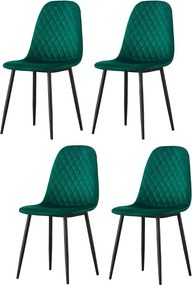 Zestaw krzeseł 4 szt. - tkanina i czarny metal - szary - BACARD