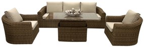 Rattanowy zestaw modułowy BORNEO LUXURY dla 5 osób (brązowy)