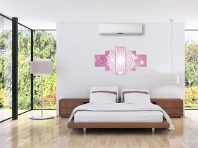Obraz mandali na różowym tle (125x70 cm)