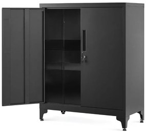 SongmicsHome Wielofunkcyjna metalowa szafka RAVEN, 40x80x90 cm, czarna