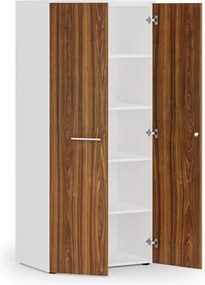 Szafa biurowa z drzwiami PRIMO WHITE, 800 x 500 x 1781 mm, biały/orzech